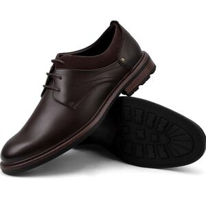 New! Dark brown leather men's dress shoes Oxford business casual formal derby